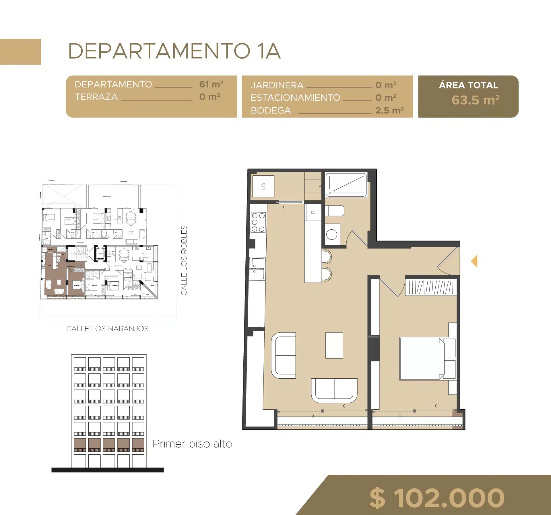 Departamento A1 en venta en Naranjos 2-28, Cuenca - CiuBaHo